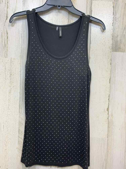 PRE-OWNED MAURICE Tops Size M BLACK/SILVER JEWELS SLEEVELESS Tank Top/BEADED SCO