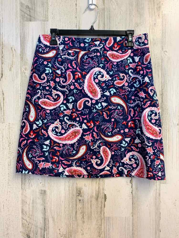 PRE-OWNED TALBOTS Dresses and Skirts Size 8 NAVY/RED/ Paisley A-LINE Skirt