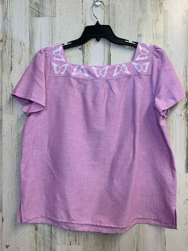 TALBOTS Tops Size XL Lavender SHORT SLEEVES TOP