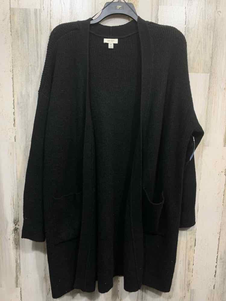 NWT ON 34TH Size XXL Tops Black RIB KNIT LONG SLEEVES OPEN DRAPE LONG Cardigan