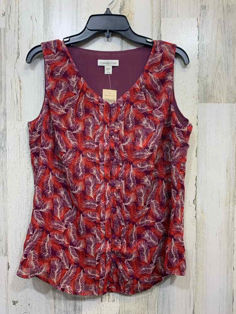 NWT COLDWATER CREEK Tops Size M PURPLE/ORANGE/LIGHT PEACH TROPICAL Tank Top/TROP