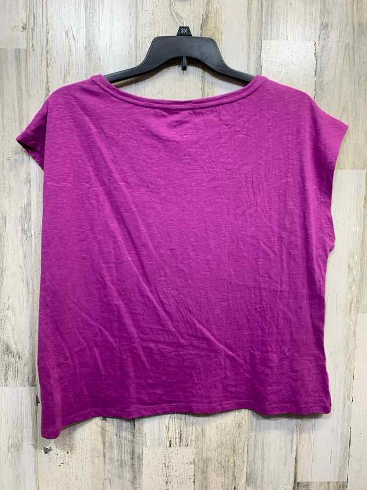 PRE-OWNED TALBOTS PLUS SIZES Size 1X Purple Floral SHORT SLEEVES Shirt/PURPLE SH