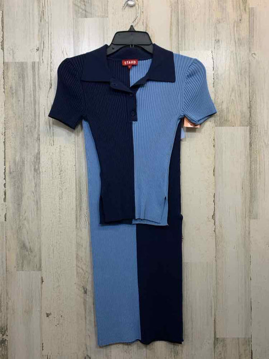 PRE-OWNED STAUD Dresses and Skirts Size S BLU/NVY RIBBED 2 PC Dress