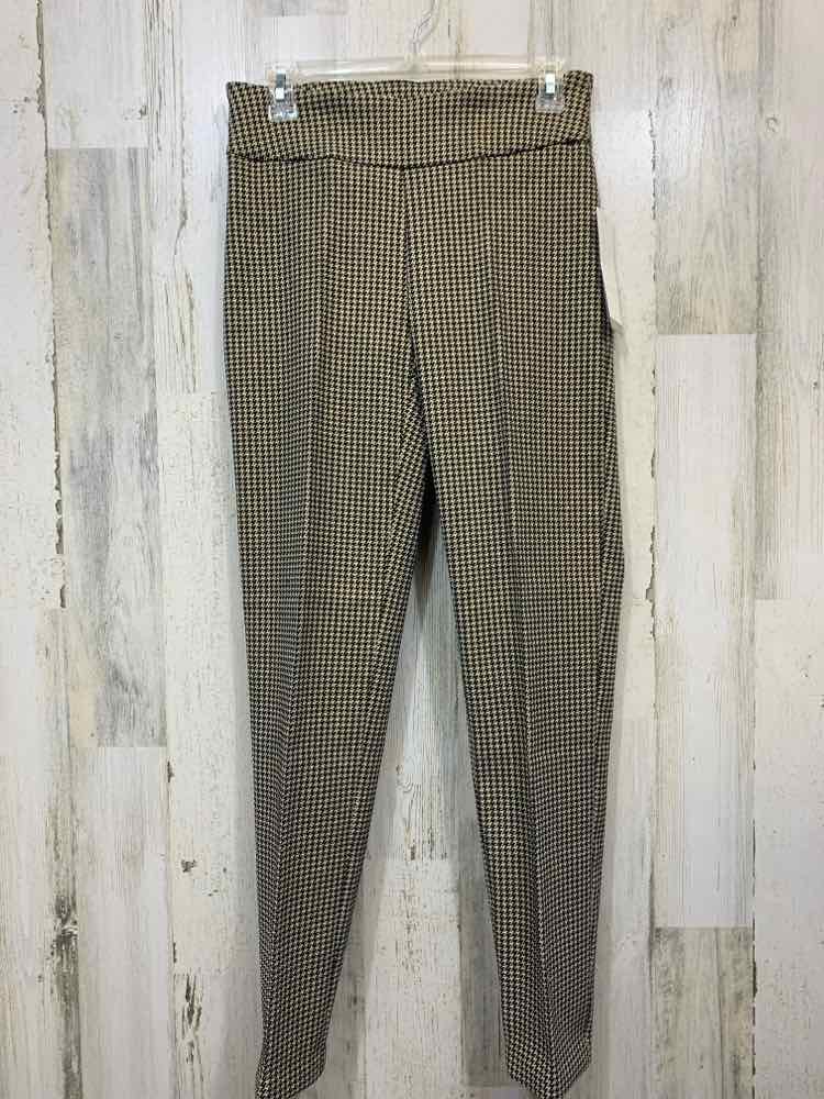 NWT Size 6 NEW DIRECTIONS BOTTOMS GOLD/BLACK Houndstooth TAPERED Pants