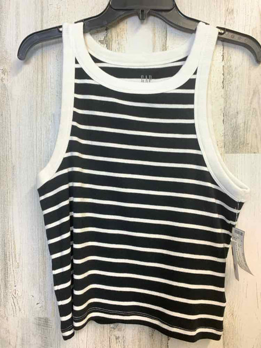 NWT GAP Tops Size L BLK/WHT Stripe TANK TOP TOP