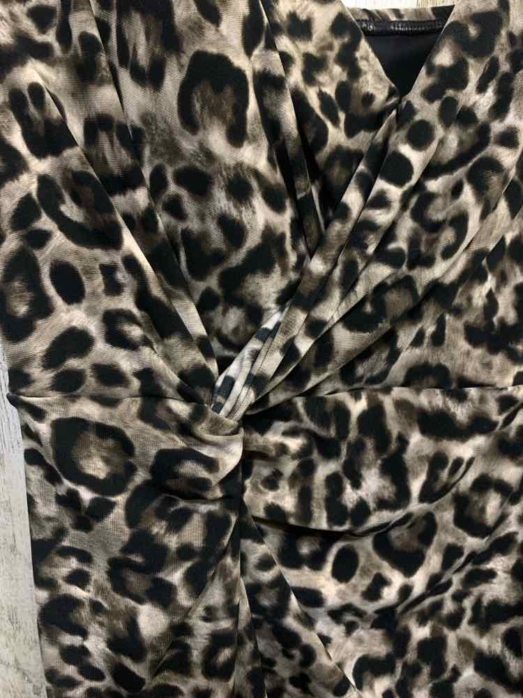PRE-OWNED MIRACLE SUIT Swimwear Size 16 LEOPARD DRESS Swimsuit/SIDE KNOT DETAIL