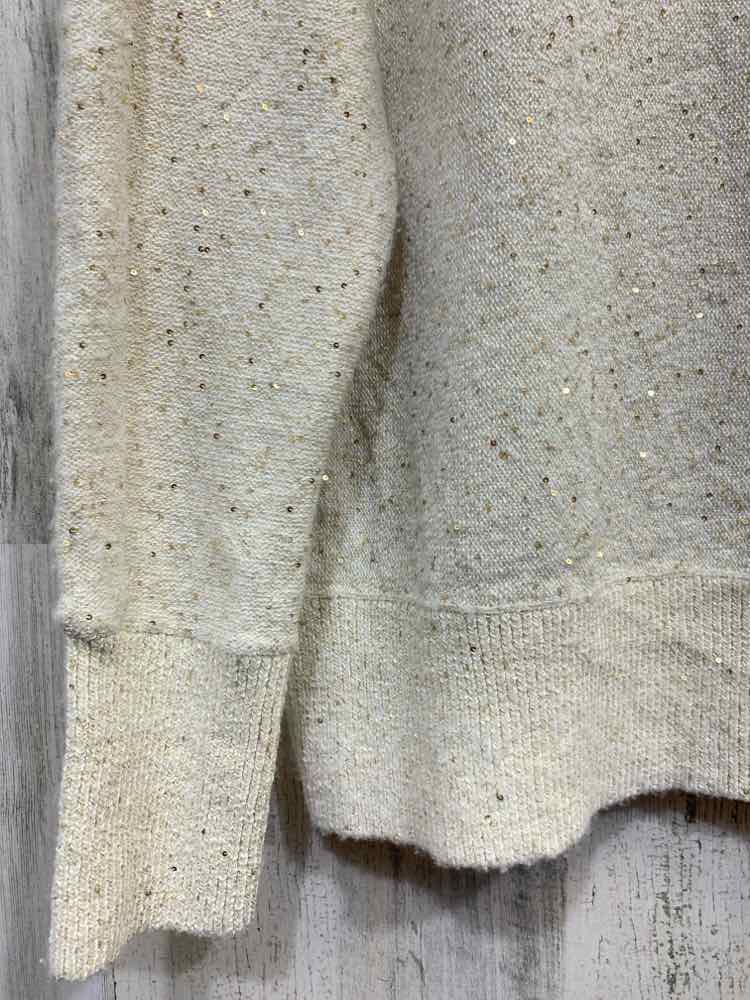 NWT INC Size XL Tops Beige V-NECK LONG SLEEVES SMALL SEQUIN SWEATER