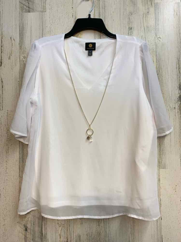 PRE-OWNED JM COLLECTION Tops Size M WHT SHORT SLEEVES TOP