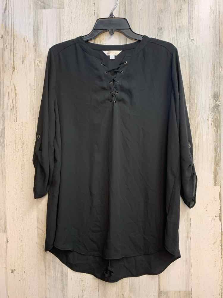 DECREE Tops Size XL Black SHEER 3/4 LENGTH TOP