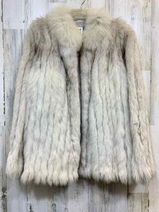 PRE-OWNED SAGA FOX JACKETS / COATS Size L CRM/BRN LONG SLEEVE VINTAGE FOX FUR CO