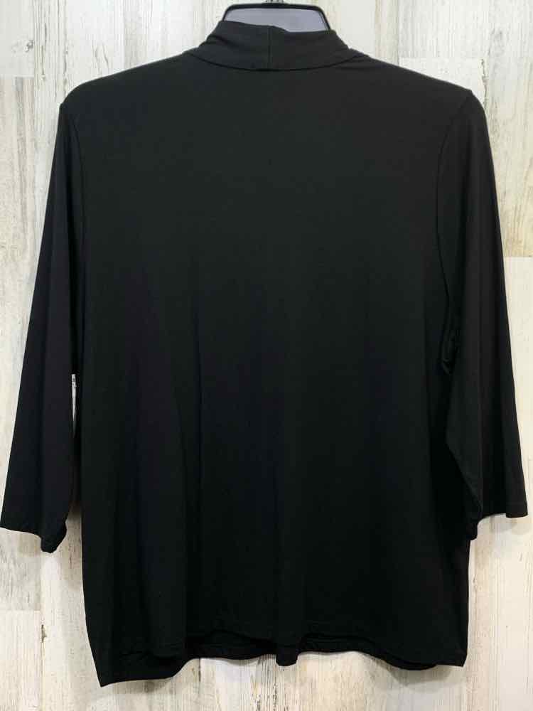 PRE-OWNED TALBOTS PLUS SIZES Size 2X BLACK 3/4 SLEEVES V NECKLINE TOP