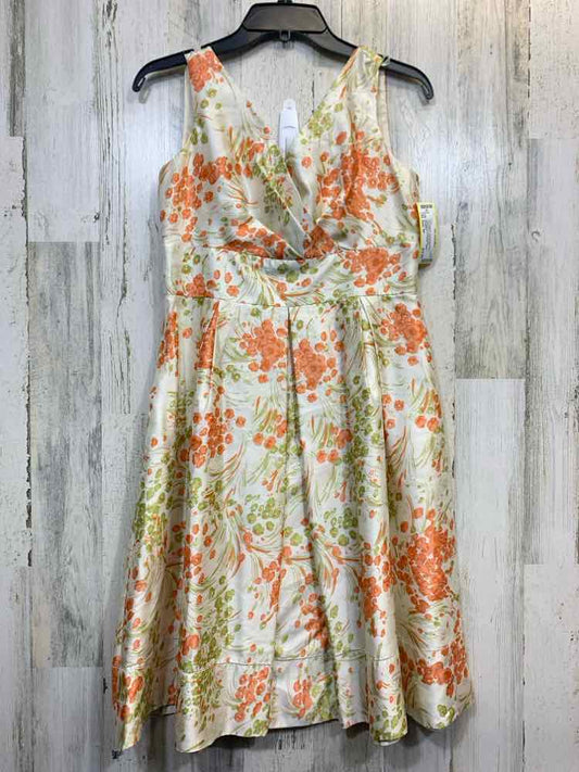 PRE-OWNED TALBOTS Dresses and Skirts Size 6P CRM/ORNG Floral A-LINE Dress/VINTAG