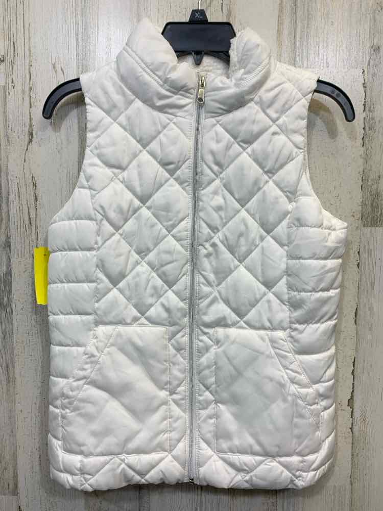 PRE-OWNED SO Tops Size S White Fleece PUFFER VEST Vest/WHITE PUFFER VEST W/ FLEE