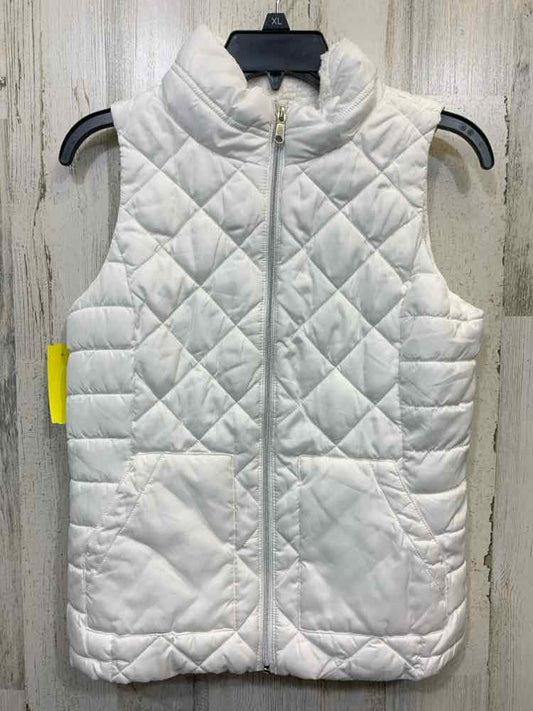 PRE-OWNED SO Tops Size S White Fleece PUFFER VEST Vest/WHITE PUFFER VEST W/ FLEE