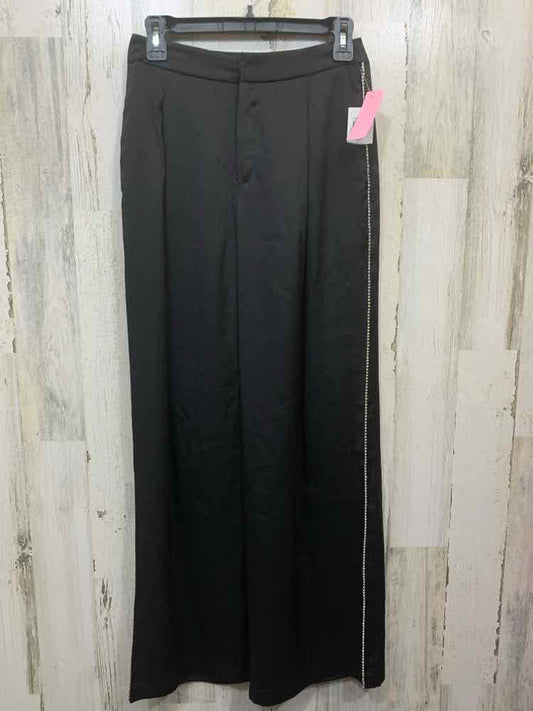 NWT Size 0 INC BOTTOMS Black PLEATED W/RHINESTONES ON SIDES PANTS