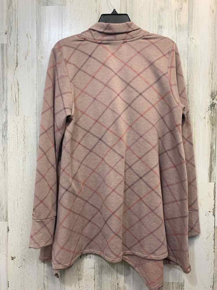 PRE-OWNED OUDDL DUDS Tops Size M MAUVE/PURPLE Plaid LONG SLEEVES TOP/LONG SLEEVE