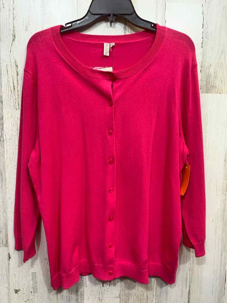 NWT MADISON Size XL Tops FUSHIA LONG SLEEVE BUTTON UP Cardigan