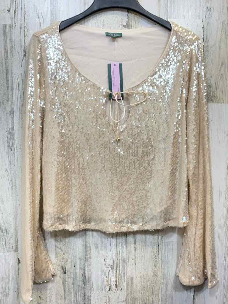 NWT WILD FABLE Tops Size XXL OFF WHITE Sequined BELL SLEEVES TOP