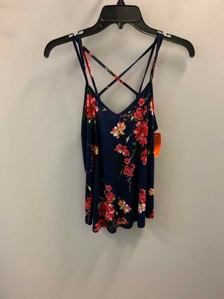 PAPERMOON Tops Size XS NVY/RED/YEL/GRN Floral SPAGHETTI STRAP TOP