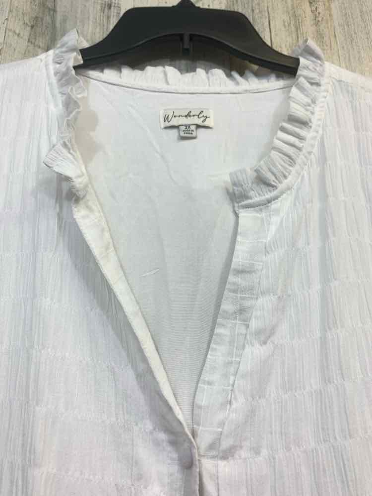 PRE-OWNED WONDERLY Dresses and Skirts Size 2X White TIER MAXI Dress/WHITE SLEEVE