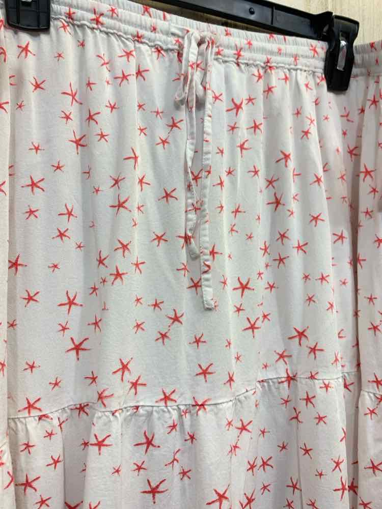 PRE-OWNED NATIONAL Dresses and Skirts WHITE/CORAL STARFISH MAXI Maxi/WHITE/CORAL