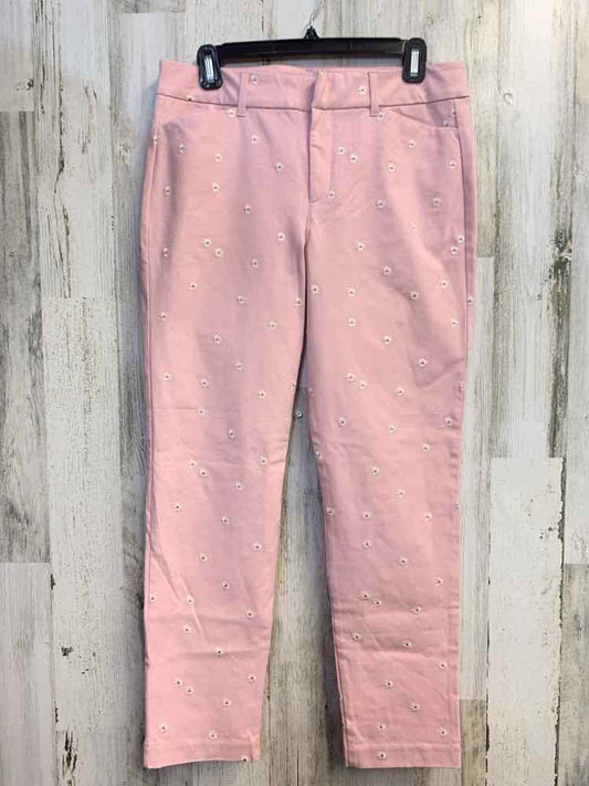 Size 10 OLD NAVY BOTTOMS PINK/WHT/YEL DAISIES CAPRI CAPRI