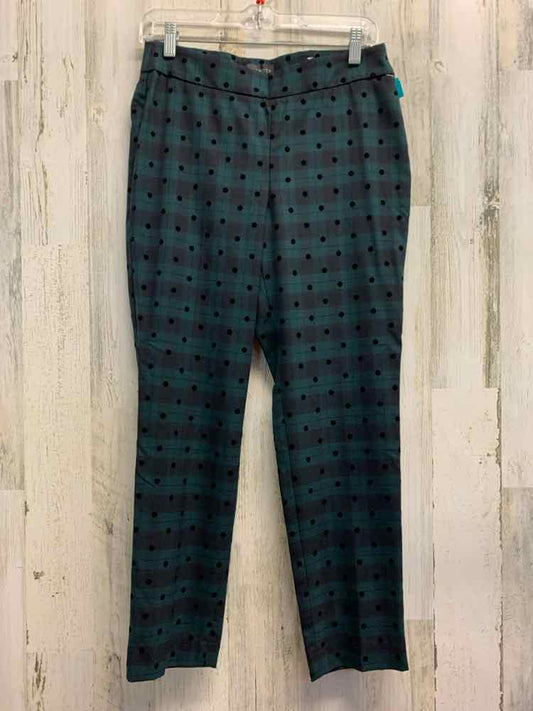 PRE-OWNED Size 4P TALBOTS BOTTOMS GREEN/BLUE/BLACK Plaid PANTS Pants/PLAID (DARK
