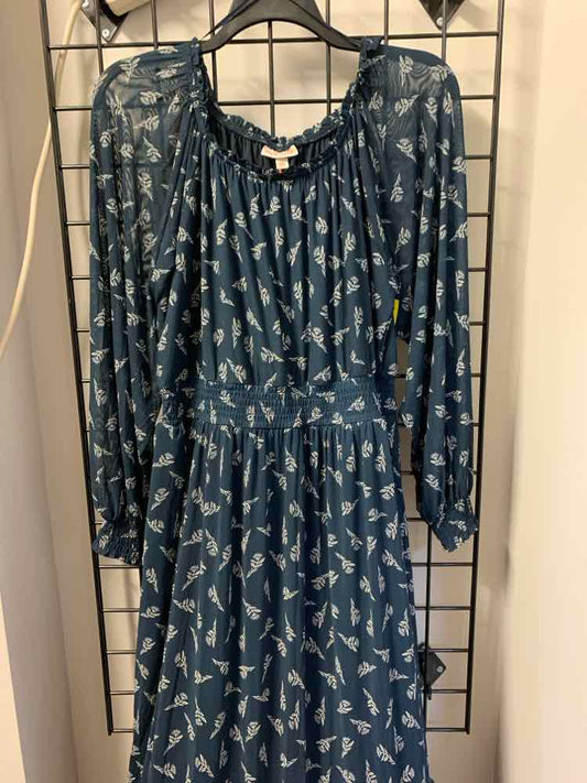NWT KNOX ROSE Dresses and Skirts Size XXL NAVY/CREAM Floral LONG Dress