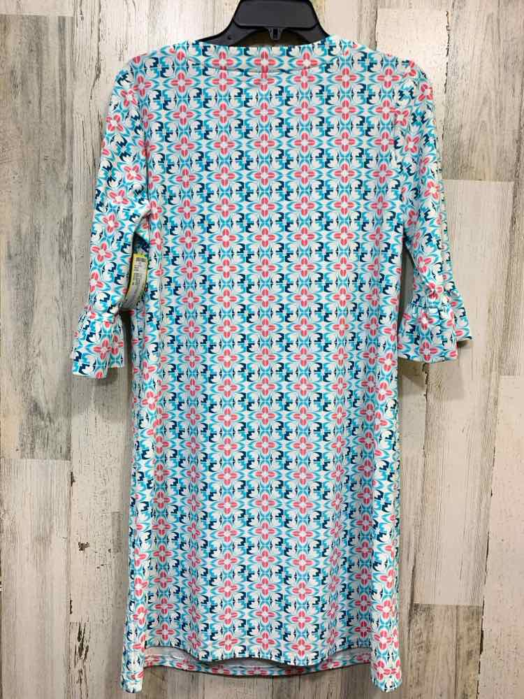 PRE-OWNED ARYEH Dresses and Skirts Size M WHT/PNK/BLU Paisley BELL SLEEVES Dress