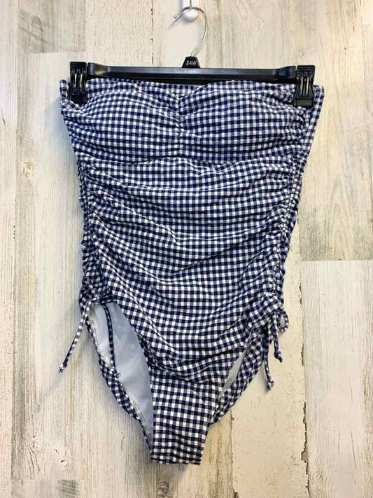NWT TALBOTS Swimwear Size 8 BLU/WHT Checkered 1 PC Swimsuit
