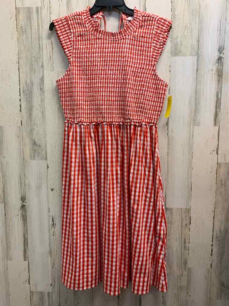PRE-OWNED CROWN & IVY Dresses and Skirts Size 14 RED/WHITE BUFFALO CHECK Dress/S