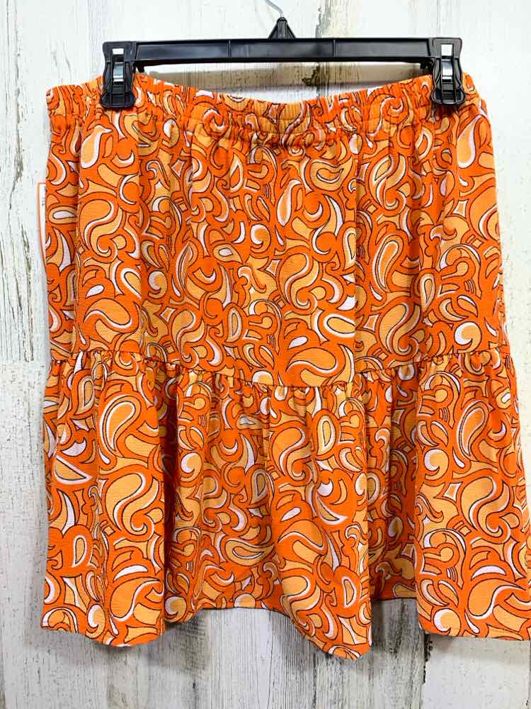 NWT MICHAEL KORS XL Dresses and Skirts org/wht Paisley TIERED Mini