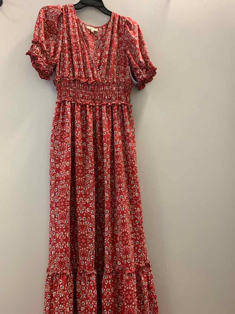 MAX STUDIO Dresses and Skirts Size M RED/WHT/BLU Floral SHORT SLEEVES Dress