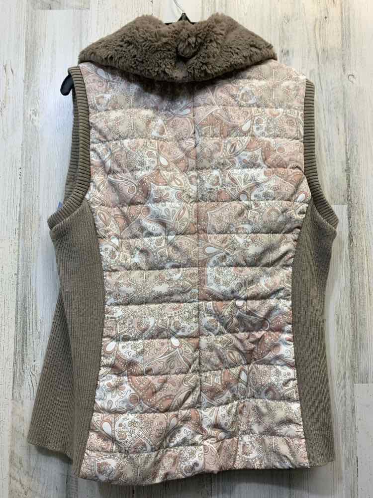 PRE-OWNED RUBY RD JACKETS / COATS Size M LGT BROWN/ LGT PINK MEDALION VEST Vest/