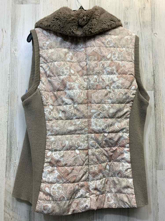 PRE-OWNED RUBY RD JACKETS / COATS Size M LGT BROWN/ LGT PINK MEDALION VEST Vest/
