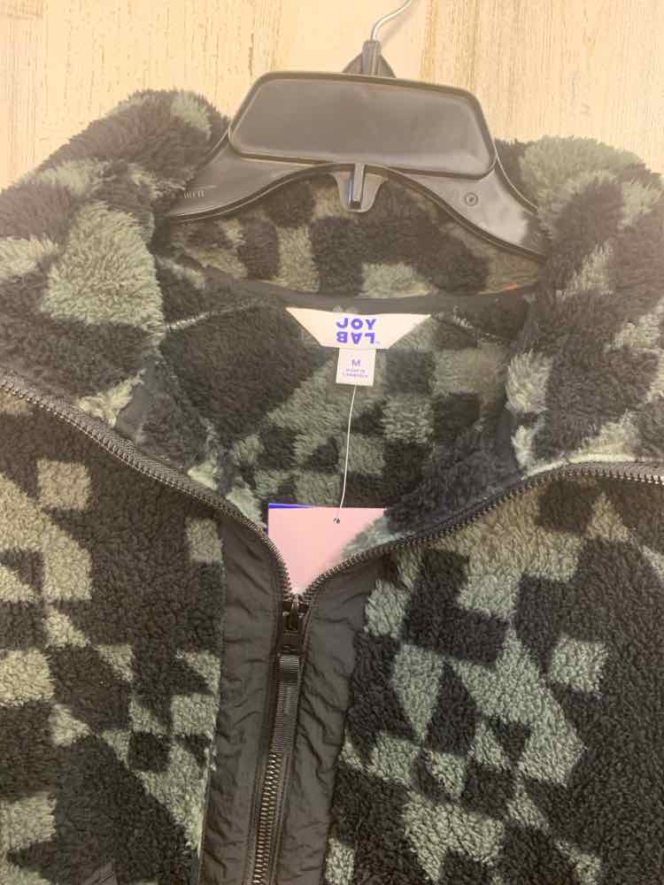 NWT JOY LAB JACKETS / COATS Size M DARK GREEN Fur FURRY SQUARE Jacket