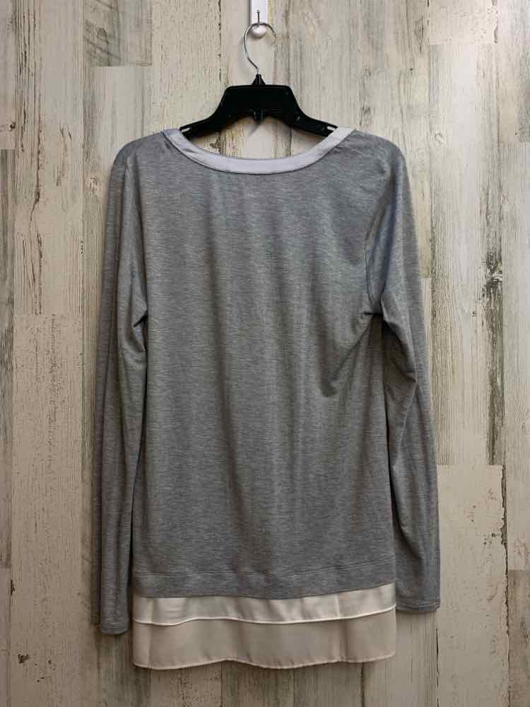 WHITE/BLACK MARKET Tops Size M GRAY/WHT/CRM LONG SLEEVES TOP