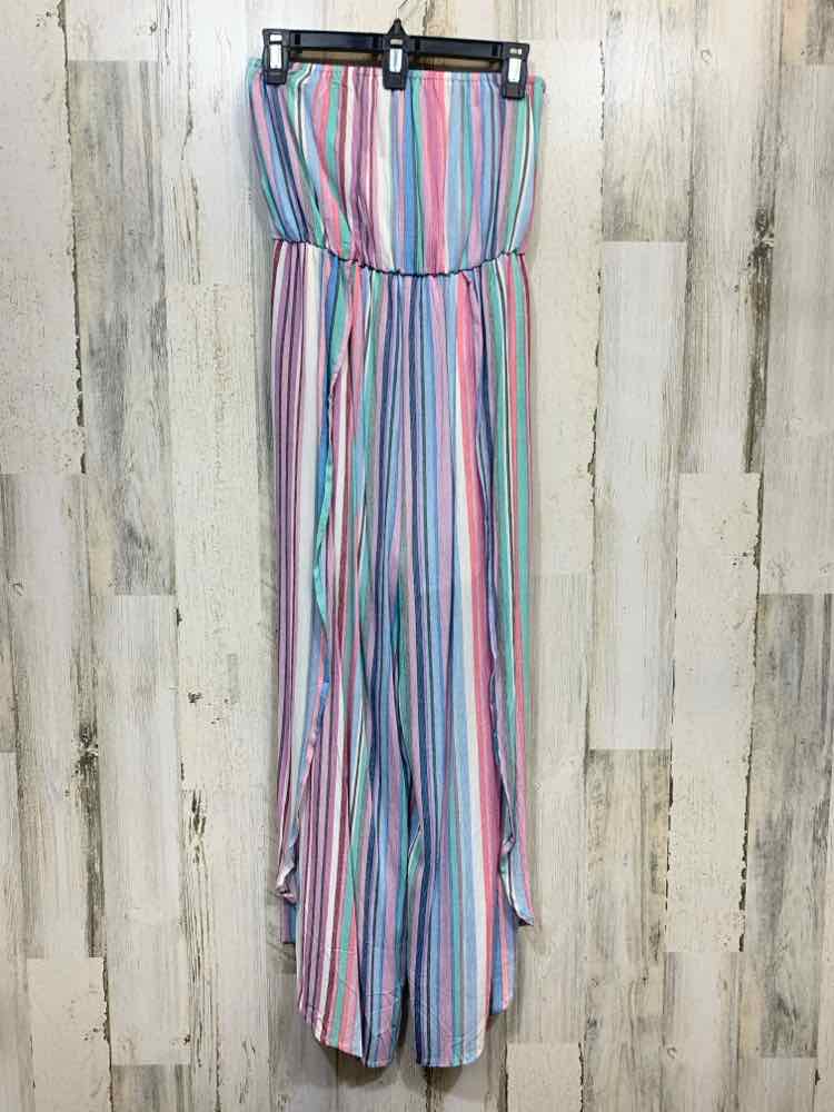 NWT Size M SHE + SKY Tops Multi-Color VERTICAL STRIPES JUMPER Jumper/STRAPLESS F