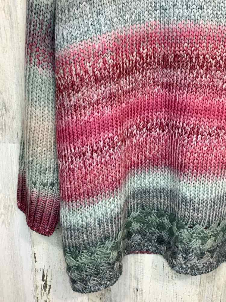 NWT SIMPLY NOELLE Size L/XL Tops GRN/RED KNIT MULTI-COLOR LONGSLEEVE SWEATER