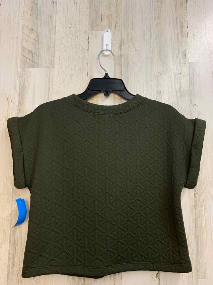 PRE-OWNED FOREVER 21 Tops Size S Olive SHORT SLEEVES TOP/GEOMETRIC DESIGN