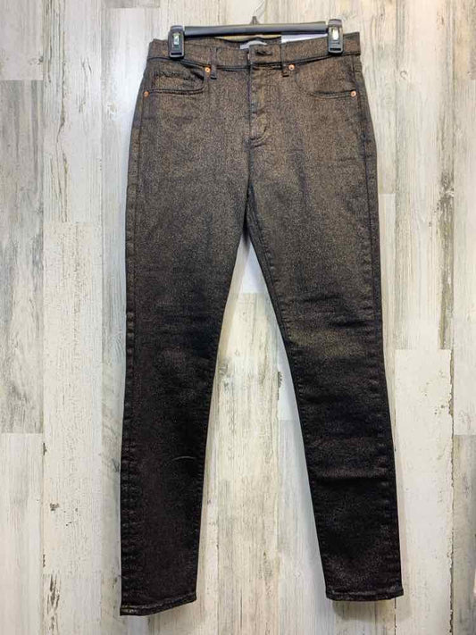 NWT  Size 6 LOFT BOTTOMS BLACK/GOLD SPARKLES JEANS Pants/BLACK & GOLD SPARK