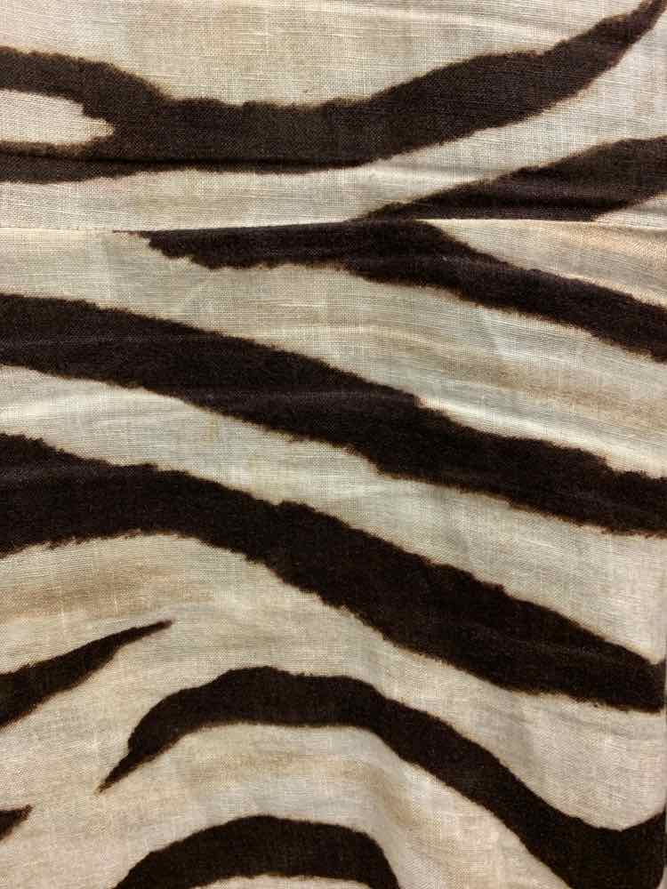 PRE-OWNED Ralph Lauren Dresses and Skirts Size 10 CREAM/BROWN ZEBRA WRAP Dress/C