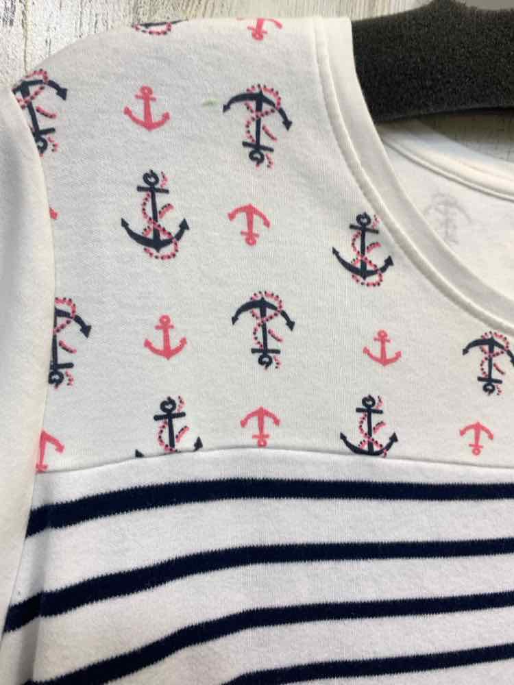 KIM ROGERS Tops Size XL WHT/NAVY STRIPES Shirt