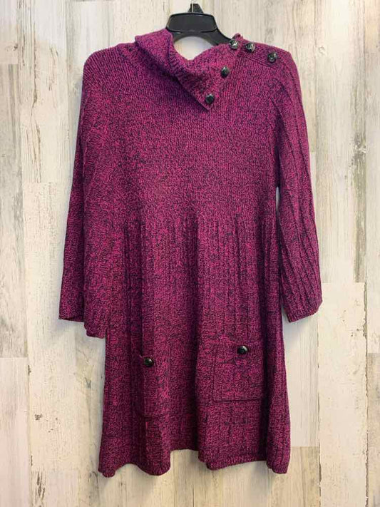 PRE-OWNED STYLE & CO Tops Size XL PURPLE/BLK Solid Sweater/SOLID PATTERN OF PURP