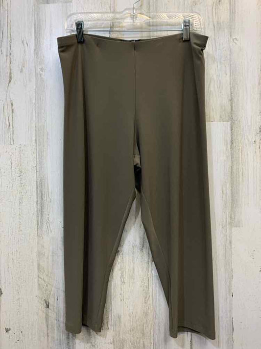 Size 14 SYMPLI BOTTOMS Olive ELASTIC Solid Pants