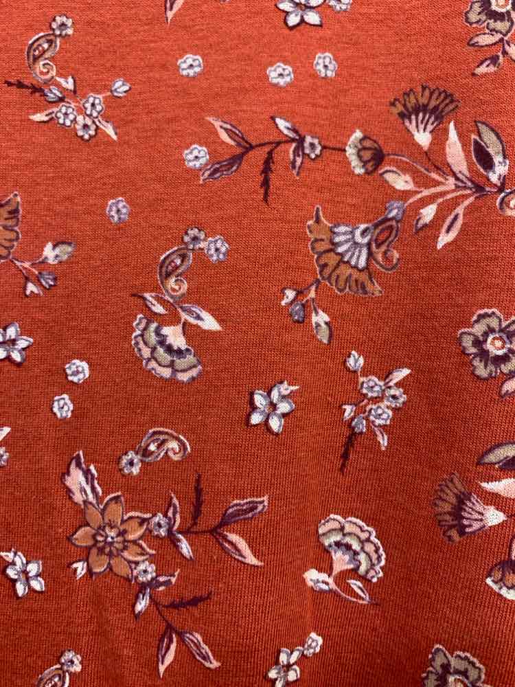 PRE-OWNED LUCKY BRAND Tops Size XXL Pumpkin Floral TOP