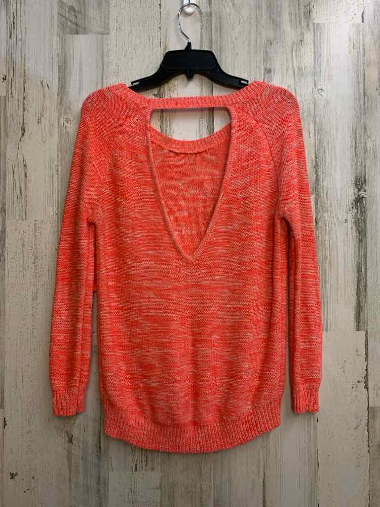 CHARLOTTE RUSSE Tops Size XS NEON CORAL MARLED SWEATER Sweater