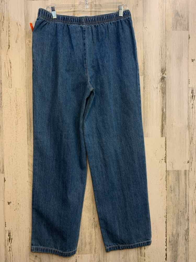 NWT Size 10 WHITE STAG BOTTOMS Blue WIDE LEG Pants/ELASTIC WAISTBAND JEANS