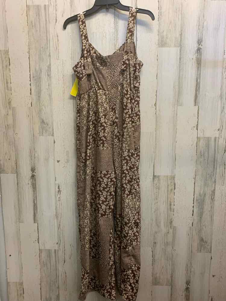 PRE-OWNED Size M EASEL Tops BROWN/WHT Floral JUMPER Jumper/FLORAL TANK JUMPER