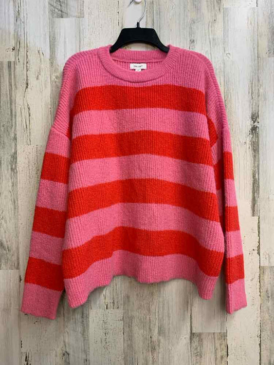 NWT ON 34TH PLUS SIZES Size 3X PINK/RED Stripe SWEATER Sweater